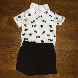 Truck collar onesie w/ shorts